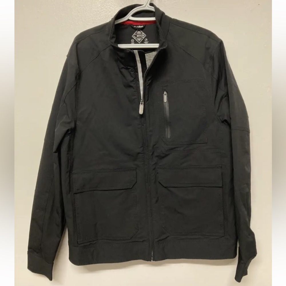 Flag & Anthem Full Zip Up Jacket Coat Black Medium Mid-Weight Top Winter Clothes
